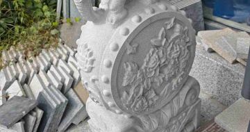 滨州芝麻白抱鼓石 庭院抱鼓石