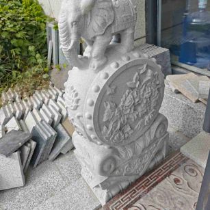 滨州芝麻白抱鼓石 庭院抱鼓石