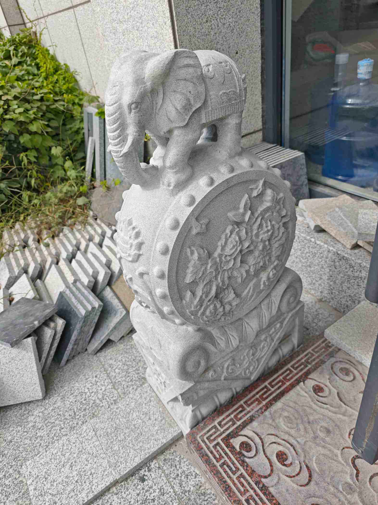 滨州芝麻白抱鼓石 庭院抱鼓石