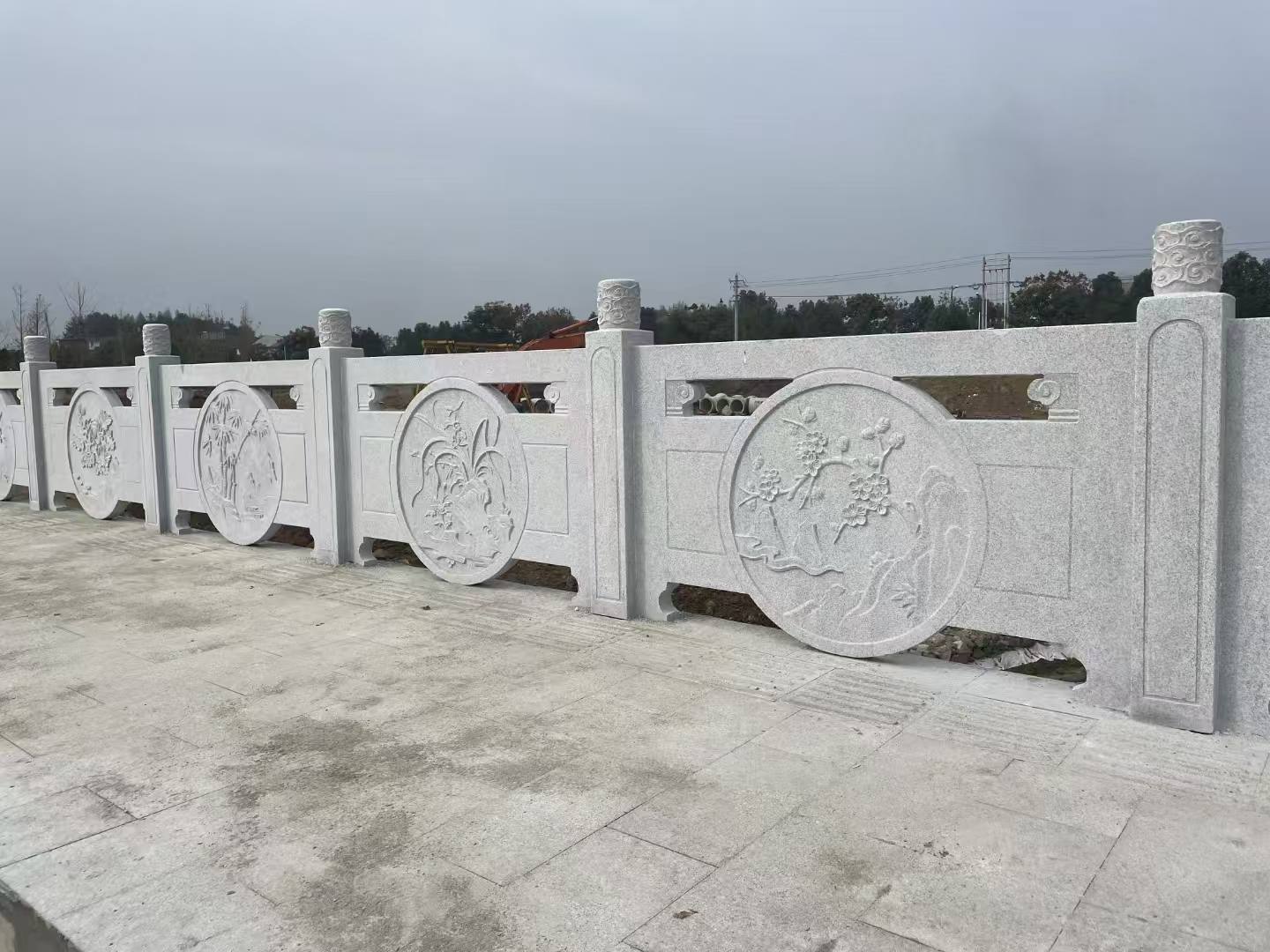 滨州芝麻白河道栏杆 石材栏杆