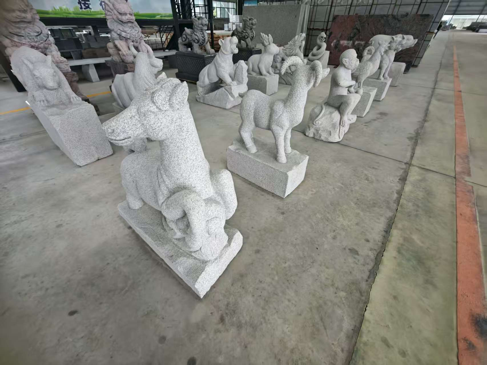 滨州芝麻白雕刻 十二生肖 异形雕刻