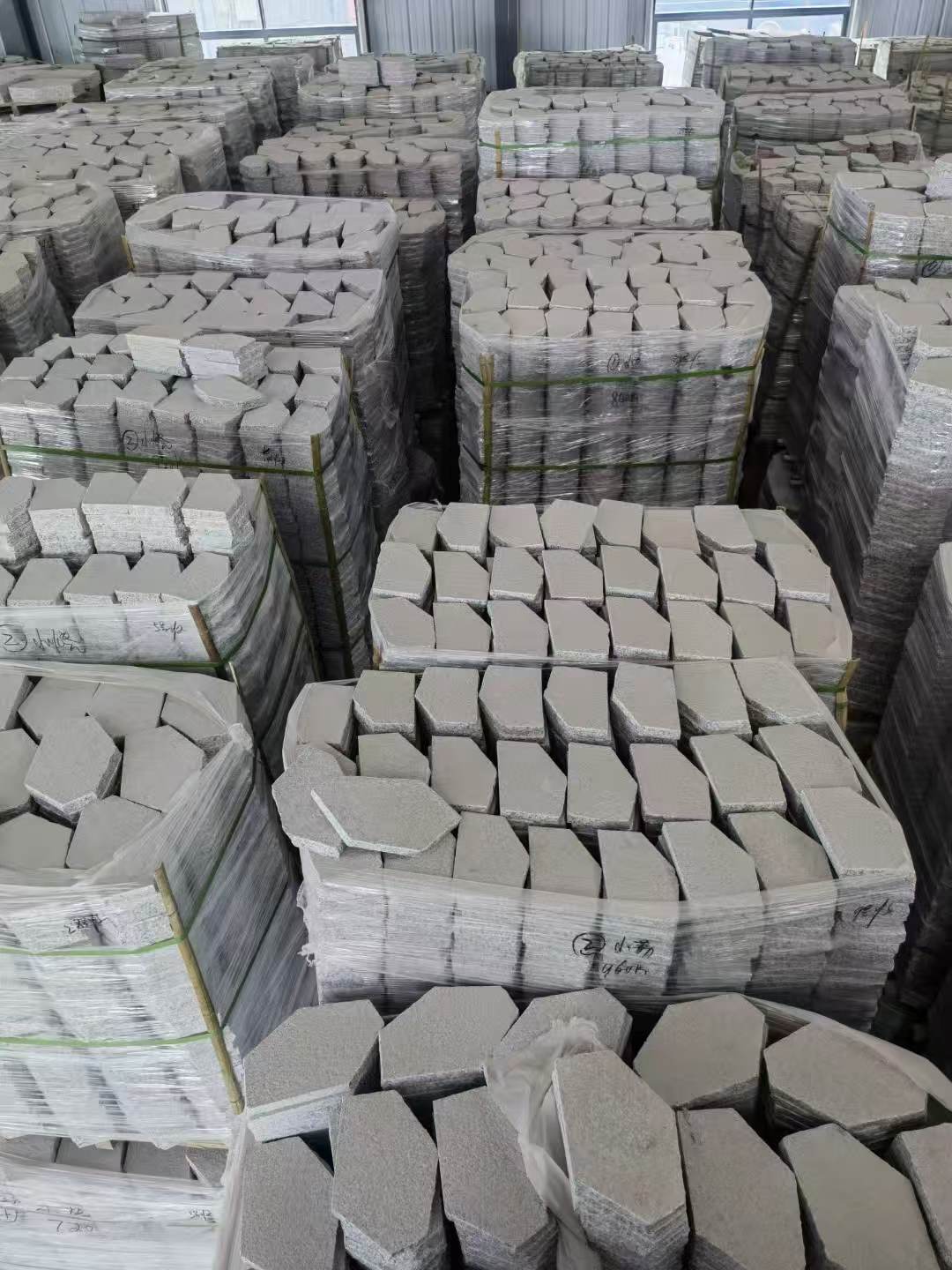 滨州芝麻白石材冰裂纹，碎拼。